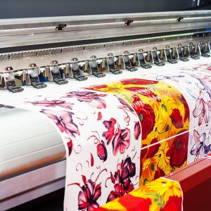 BANGKOK ,THAILAND - JULY 11:  Digital textile printer at Garment 
Manufacturers Sourcing Expo 2015 (GFT 2015) , on JULY 11, 2015 in 
Bangkok, Thailand.
